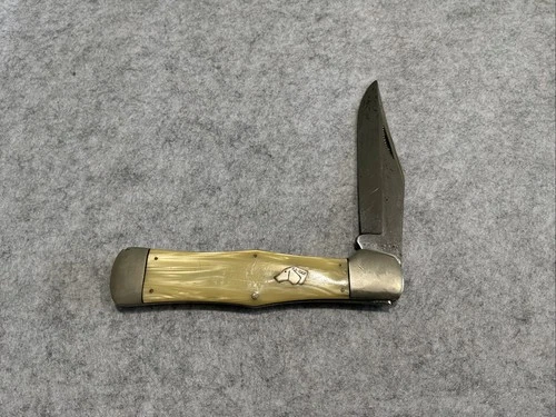 Vintage Kabar Union Cut Co Dog Head Coke Bottle Pocket Knife Good Snap