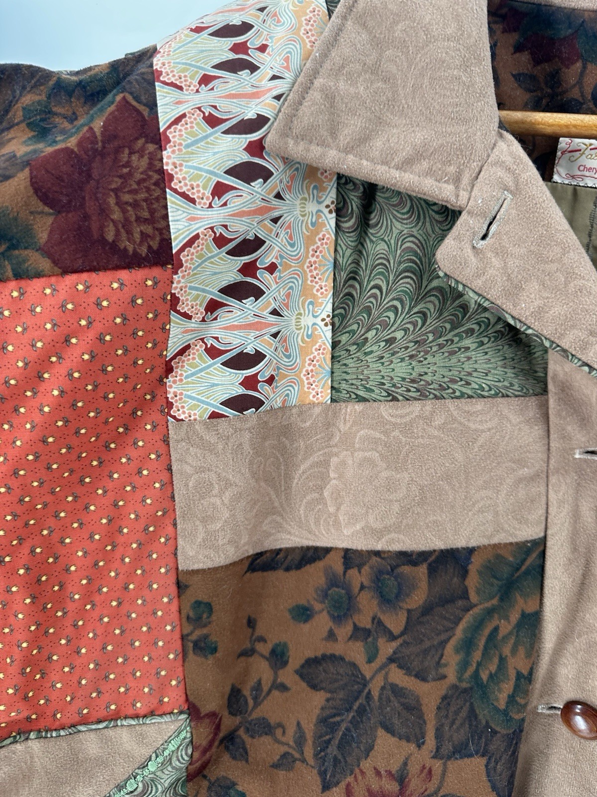 Vtg 70s Quilt Jacket Patchwork Jacket M Artsy Boh… - image 9