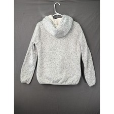 Reebok Womens Gray Sherpa Lined Full Zip Hoodie Sweater Medium 5456