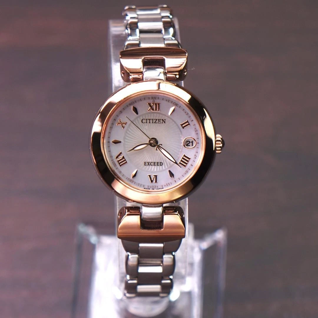 Reloj Citizen ES9425-54A Exceed Solar Titanio Radio Carcasa Dial Para Mujer Japón