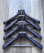 4 Scabal Plastic Hangers Size 45 Wide Shoulders Foam Pant Bar Made in Italy