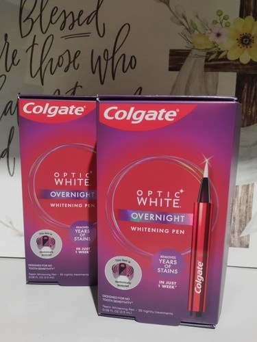 Colgate Optic White Overnight Teeth Whitening Hydrogen Pen 2.5 mL (2 Pk)Exp 8/25 - Afbeelding 1 van 2