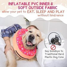 Supet Inflatable Dog Cone Collar Alternative After Surgery, Doggie Neck Donut