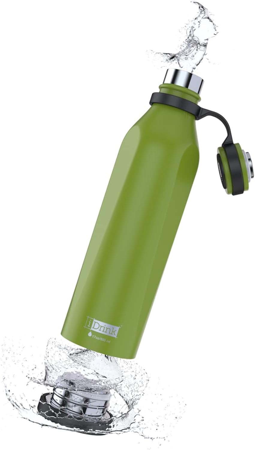 BOTTIGLIA TERMICA APERTURA DAL FONDO 500 ML VERDE