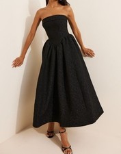 BHLDN Jacquard Strapless Midi Dress Womens 14 Enchanting Whimsygoth Formal