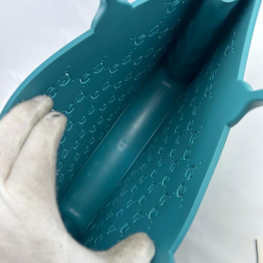 Gucci Kids Tote Bag GG Cutwork Punching Light Blue Authentic Unused thumbnail 12