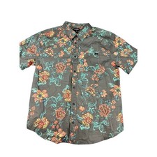 Men  s Billabong Floral Print Short-Sleeve Shirt Large   Excellent Condition