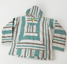 Baja Drug Rug Surfer Hoodie Pullover Mens Women  s Small Boho Woven Bob Marley