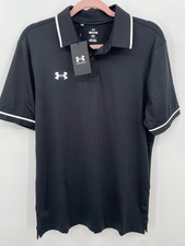 Under Armour Golf Men's Team Tipped Polo Shirt Black Size Small