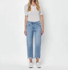 Vervet By Flying Monkey Victoria High Rise Straight Leg Jeans - Plus Size 20