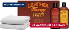 Complete Leather Care Kit: Cleaner, Conditioner, 2 Cloths. Non-Toxic Leather Car