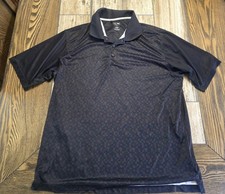 Adidas ClimaCool Golf Polo Shirt Mens Large Black Geometric Pattern Performance