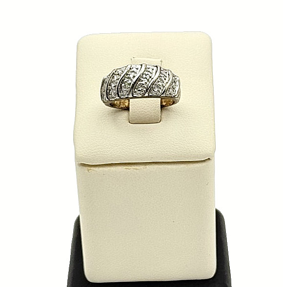 Vintage 925 Sterling Silver Diamond Ring - Size 6