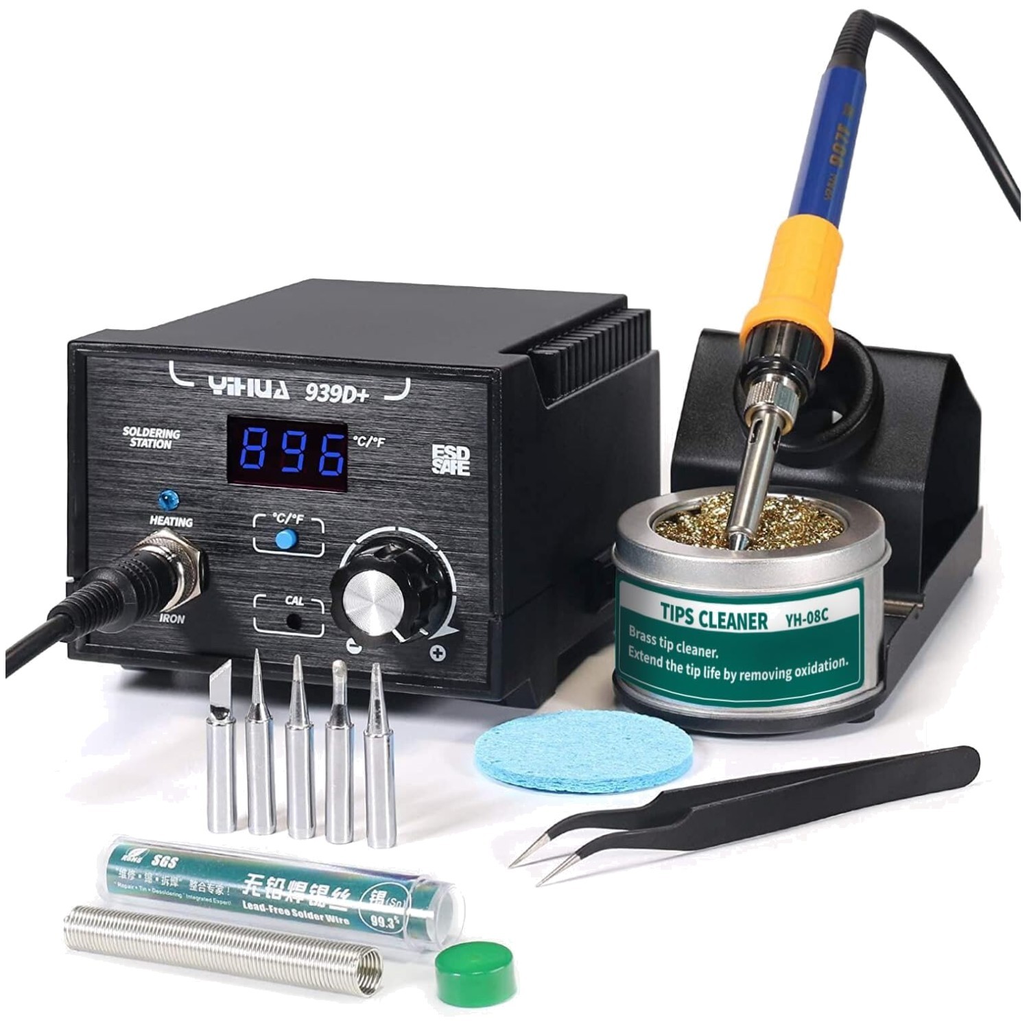 939D+ Digital Soldering Station 75W 392-896°F Black