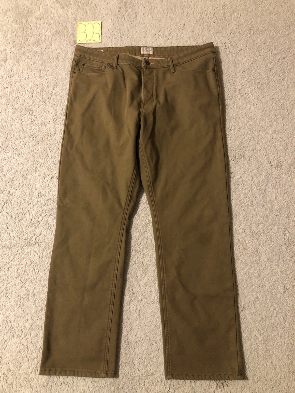 Weatherproof Vintage Pants Mens 38x32 Brown Regular Fit Fleece Lined Canvas Work