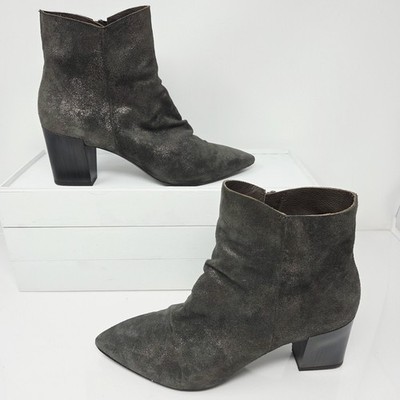 Coclico Joy ankle boot 39 8.5 dark bronze shimmer leather pointed toe block heel