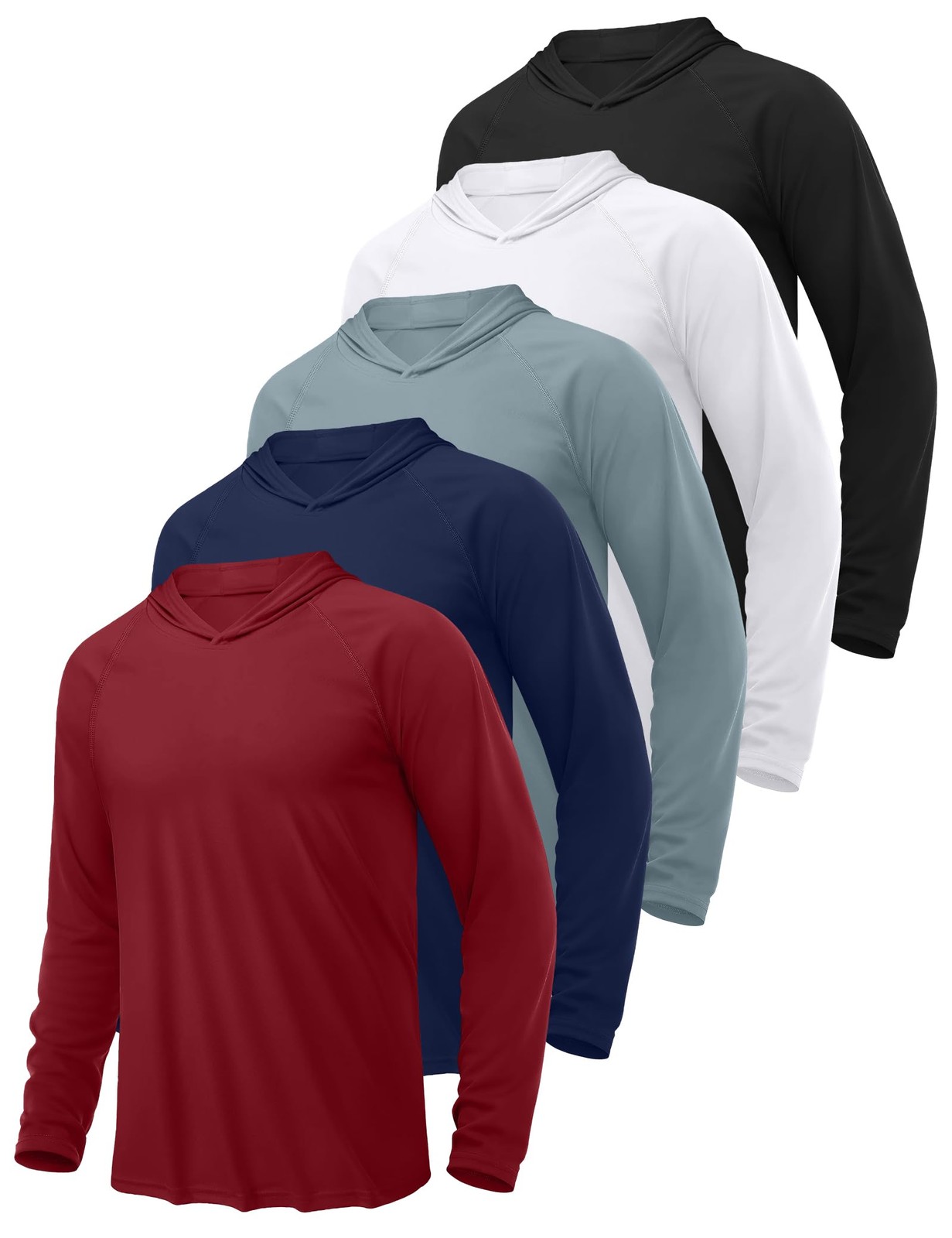HovSiyla 5 Pack Men's Hoodies Sun Protection Fishing Shirts Moisture Wicking ...