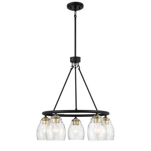 Minka Lavery 2435 Winsley 5 Light 24"W Vantage Ring Chandelier - Coal / Stained - Picture 2 of 3