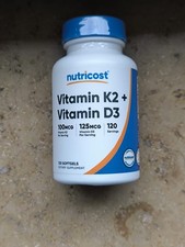 Nutricost, Vitamin K2 + Vitamin D3, 120 Weichkapseln