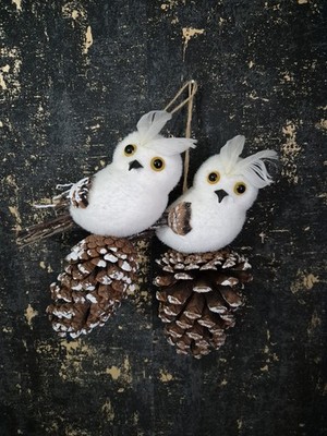 Kurt Adler hängende Eule Christbaumschmuck X2
