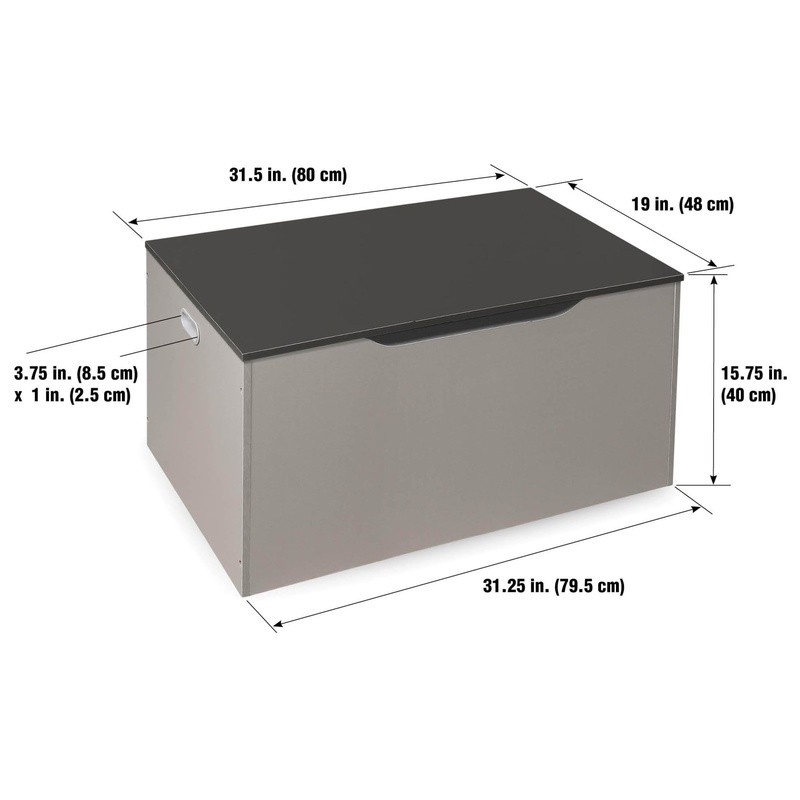 Oversized Storage Box Flat Bench Toy Chest W/ Safety Hinges & Reinforced Handles