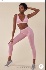 City Goddess Pink Bralet Top With Leggings Gym/Yoga Set Size 10/12 BNWT