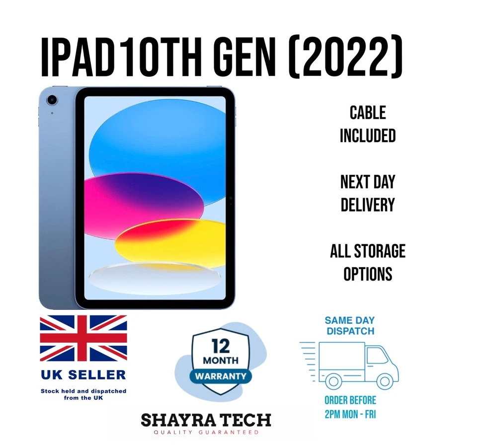 Apple iPad 10th 9th 8th 7th 6th Gen 32GB/64GB/128GB Wi-Fi/4G EXCELLENT CONDITION - Image 4 of 4