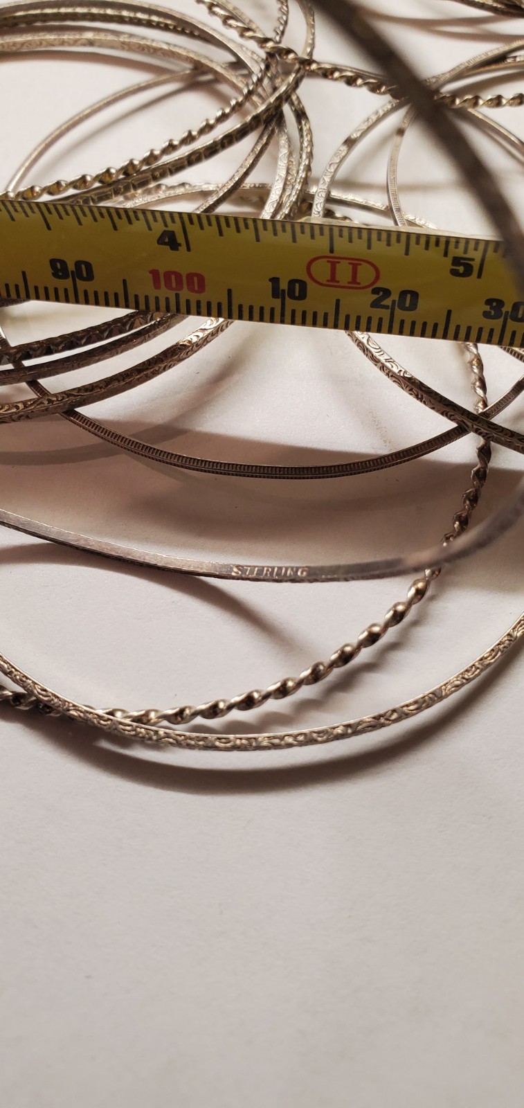 925 Sterling Silver Thin Stackable Bangles Bracel… - image 6