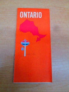 Vtg 1969 Ontario Standard Oil Highway Road Map