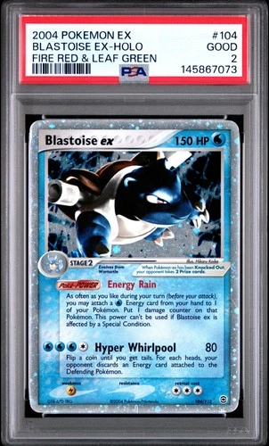 2004 POKEMON EX FIRE RED & LEAF GREEN #104 BLASTOISE EX-HOLO PSA 2