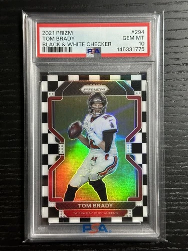 PSA 10 Tom Brady 2021 Prizm #294 | Black & White Checker | SSP GEM MINT