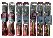  Lot of 7 Colgate 360 Total Advanced Floss Tip Bristles Toothbrush Soft 54 NEW