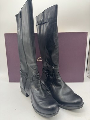 Clark s Riddle Array Riding Boots Women s SZ 10M Brown New In Box 16  Knee High 