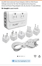 Travel converter 220v To 110 White Multiple Outlets   