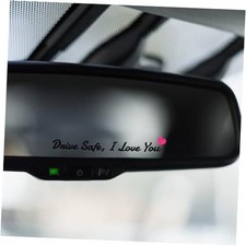 3X Drive Safe, I Love You Rear View Mirror Sticker, Rearview Mirror Decal Black