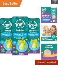 Toddler Friendly Fluoride-Free Toothpaste, 3-Pack with Tasty Mild Fruit Flavor