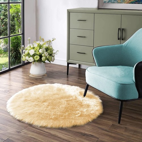 Latepis Faux Fur Sheepskin Area Rugs Soft Shaggy Carpet for Living Room Bedroom - Picture 121 of 219
