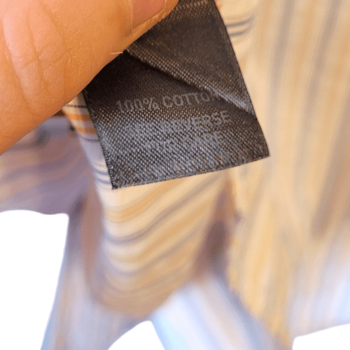 Johnston & Murphy Orange & Blue Striped Button Down Shirt - Picture 7 of 7