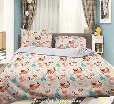 3D Cat Pattern Colorful Quilt Cover Set Duvet Cover Bedding Pillowcases