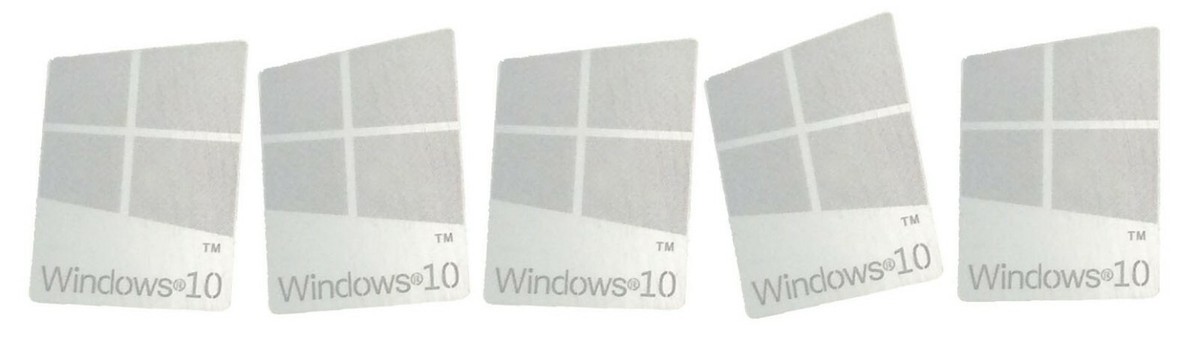 Custom Business Window Decals 5-Pack Silver Chrome Windows 10 Logo ...