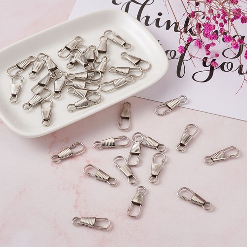 100pcs Lanyard Spring Hooks Antique Bronze Iron Snap Clip Fastener Hook 25x9mm - Picture 29 of 33