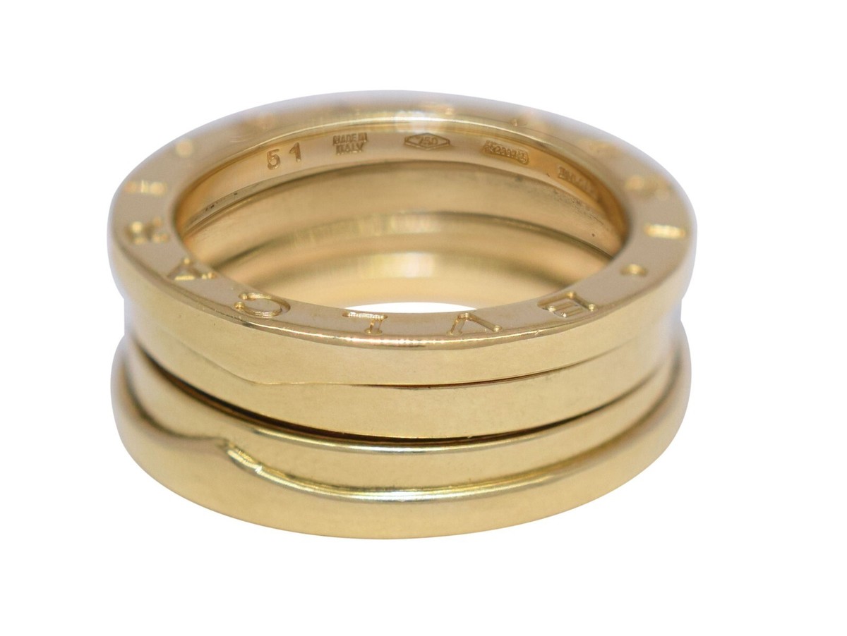 Bvlgari B.Zero1 18k Yellow Gold 3 Band Ring Size 51 | eBay