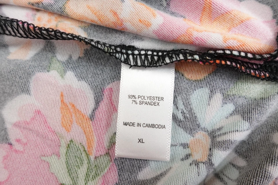 Cudle Duds Comfort Code Womens Size XL Black Floral Short Sleeve Pajama Top New - Image 4 of 4