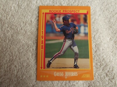 Score 1988 / MLB ''GREGG JEFFERIES'' #645 New York Mets Rookie Trading Card - n9