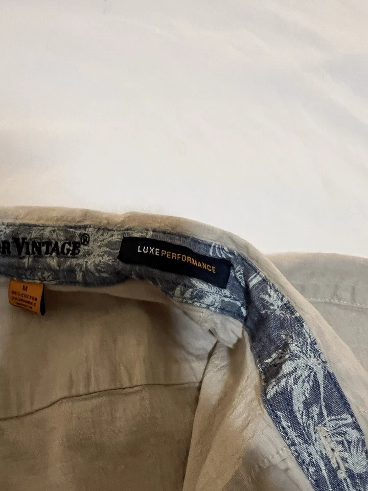 Camisa Taylor Vintage Luxe Performance Hombre Mediana Abotonada Beige 366 Foto 3 de 4