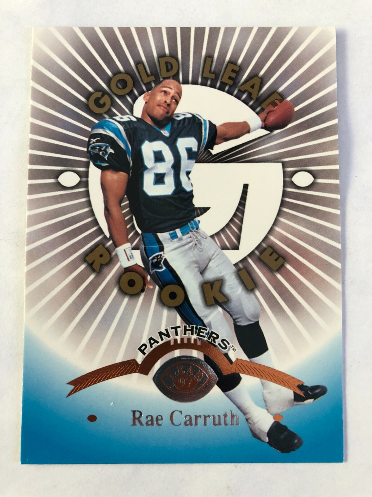 1997 Leaf Rae Carruth #159 Rookie RC Panthers