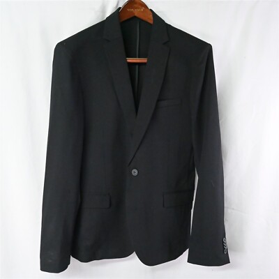 NEW A New Look 40R Black Unstructured Super Skinny Mens Suit Sport Coat  Jacket