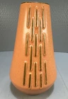 Vtg McCoy Speckled Vista Line Art Pottery Vase MCM Peach Orange