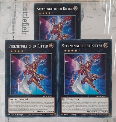 YUGIOH Playset - 3x Sternengleicher Ritter - AGOV-DE095 - Age of Overlord -EN/NM