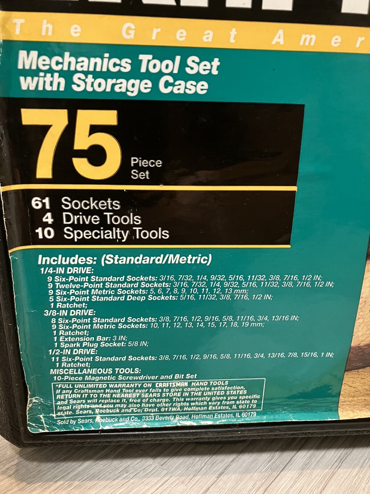 Vintage Craftsman USA 66 pc Mechanics Tool Set 33675 Ratchets